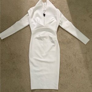 Fashion Nova White Long Sleeve Sheath Dress Bodycon bandage